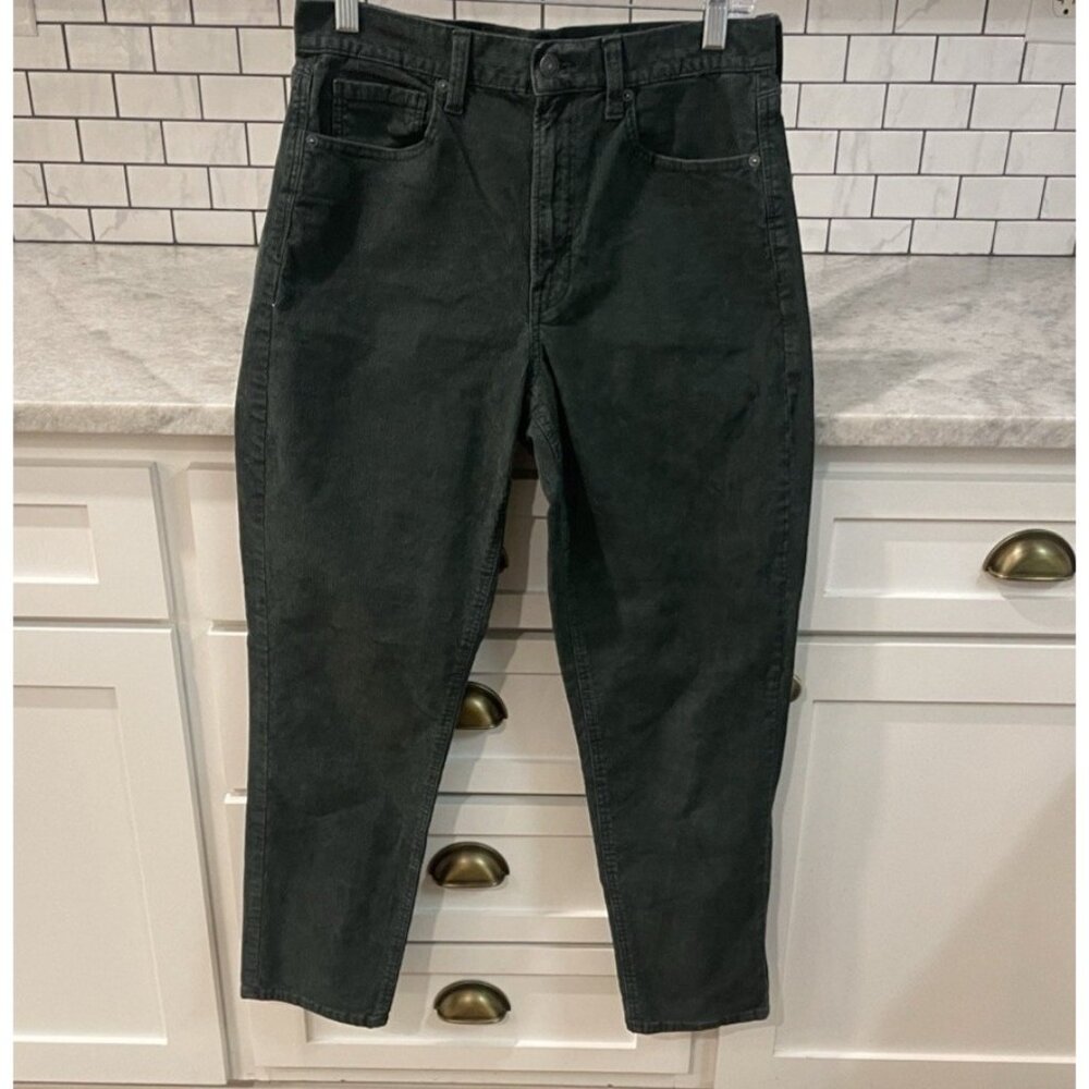 American Eagle Pants Womens 6 Green‎ Corduroy Mom Jean High Rise Cords Straight